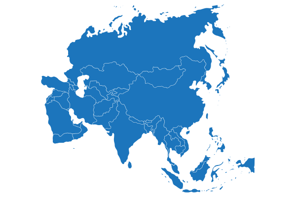 Slepá mapa Asie